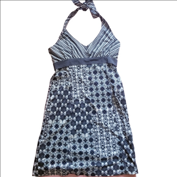 Athleta Dresses & Skirts - Athleta Black White  Halter Mini Dress 12P